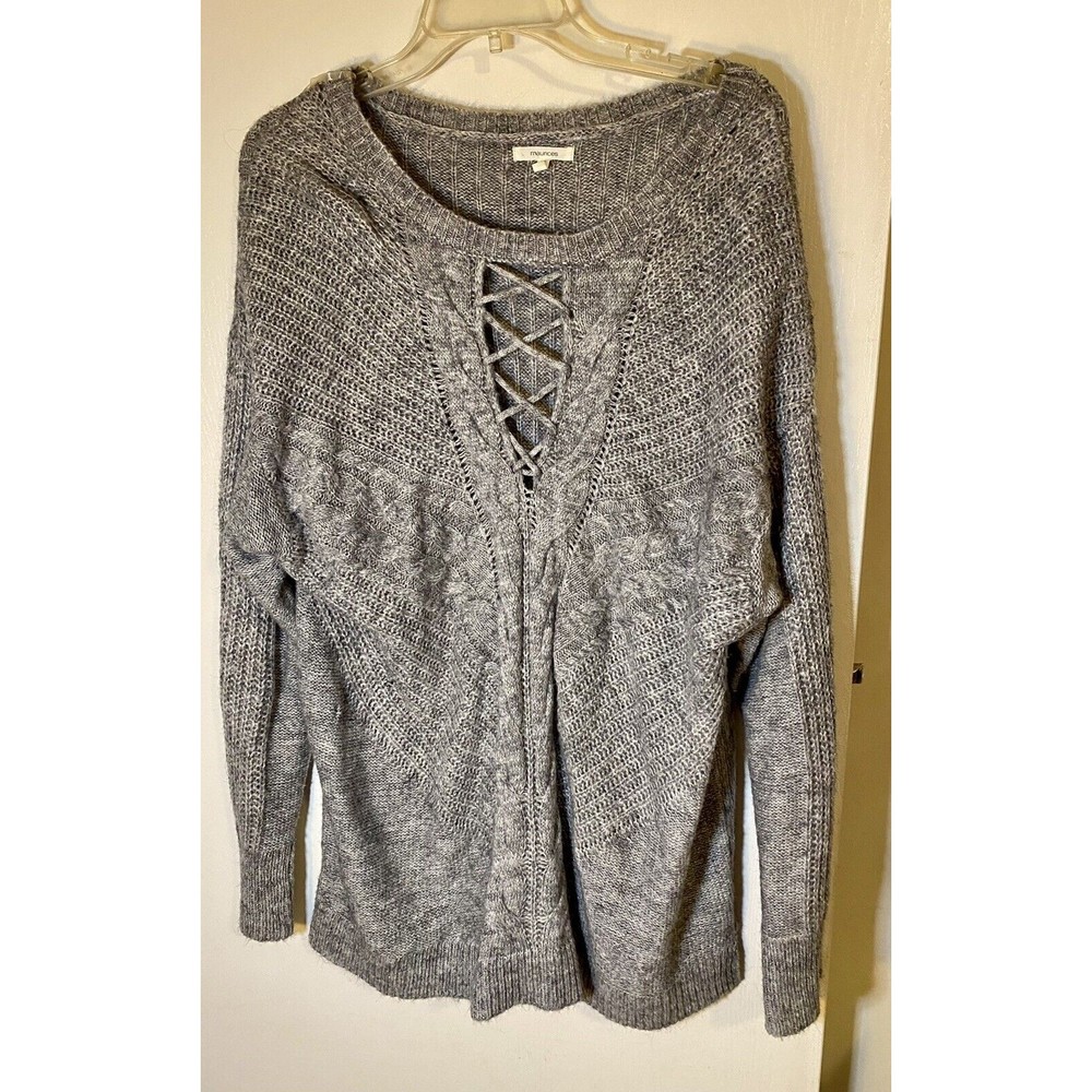 Maurices Womens Sweater Size XL Gray Knit  Winter Acrylic/nylon